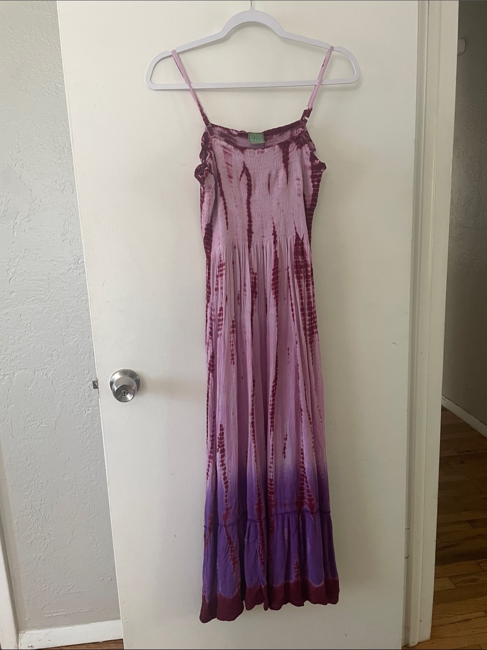 Urban Nomad Flowy Maxi Dress Pink & Purple Ombre Tie-Dye